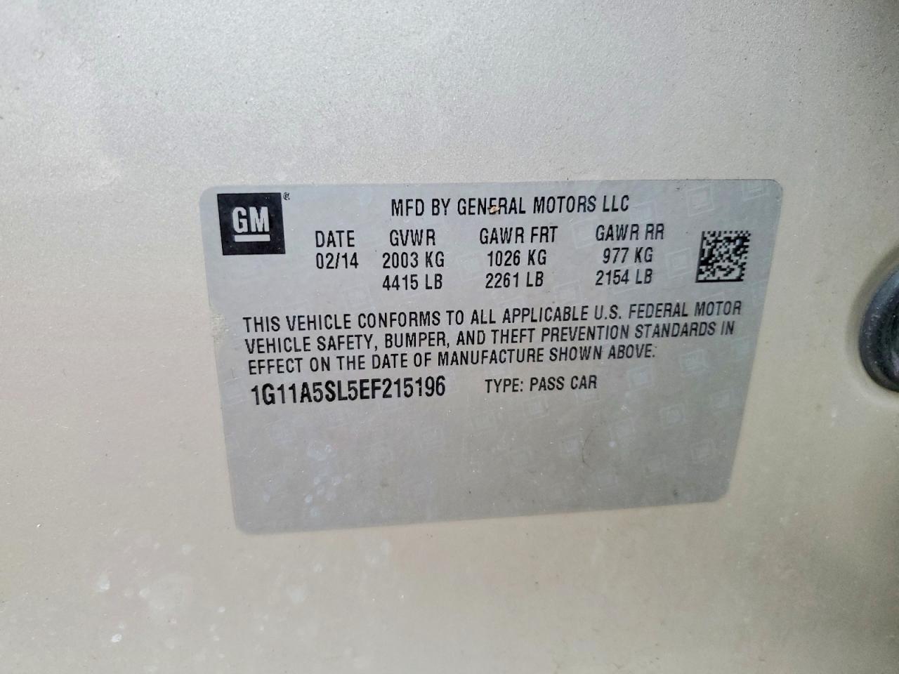 2014 Chevrolet Malibu Ls - zdjęcie 12