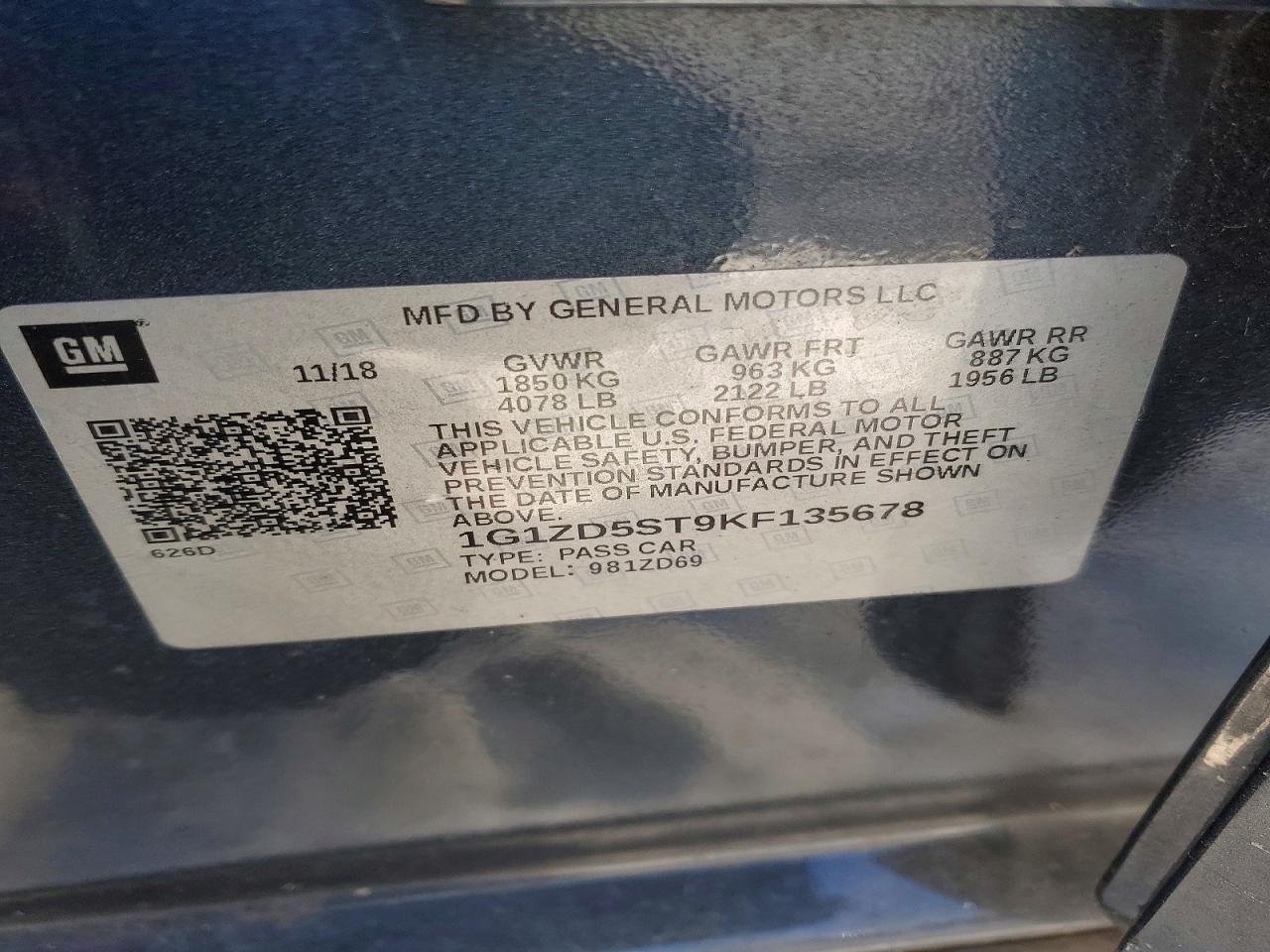 2019 Chevrolet Malibu Lt - zdjęcie 12