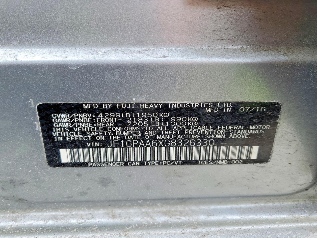 2016 Subaru Impreza - zdjęcie 12