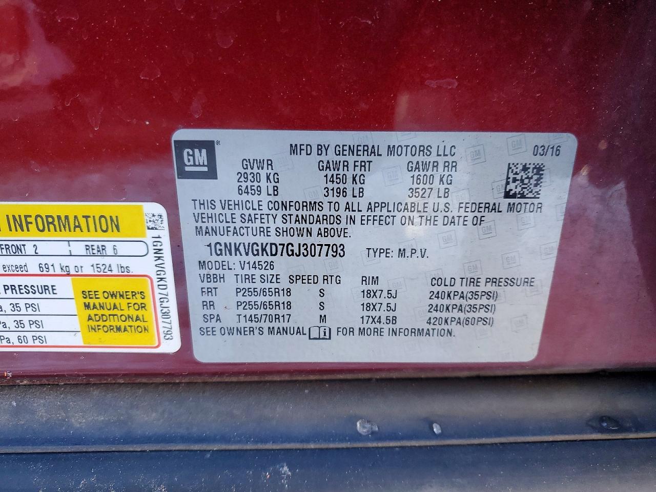 2016 Chevrolet Traverse Lt - zdjęcie 13