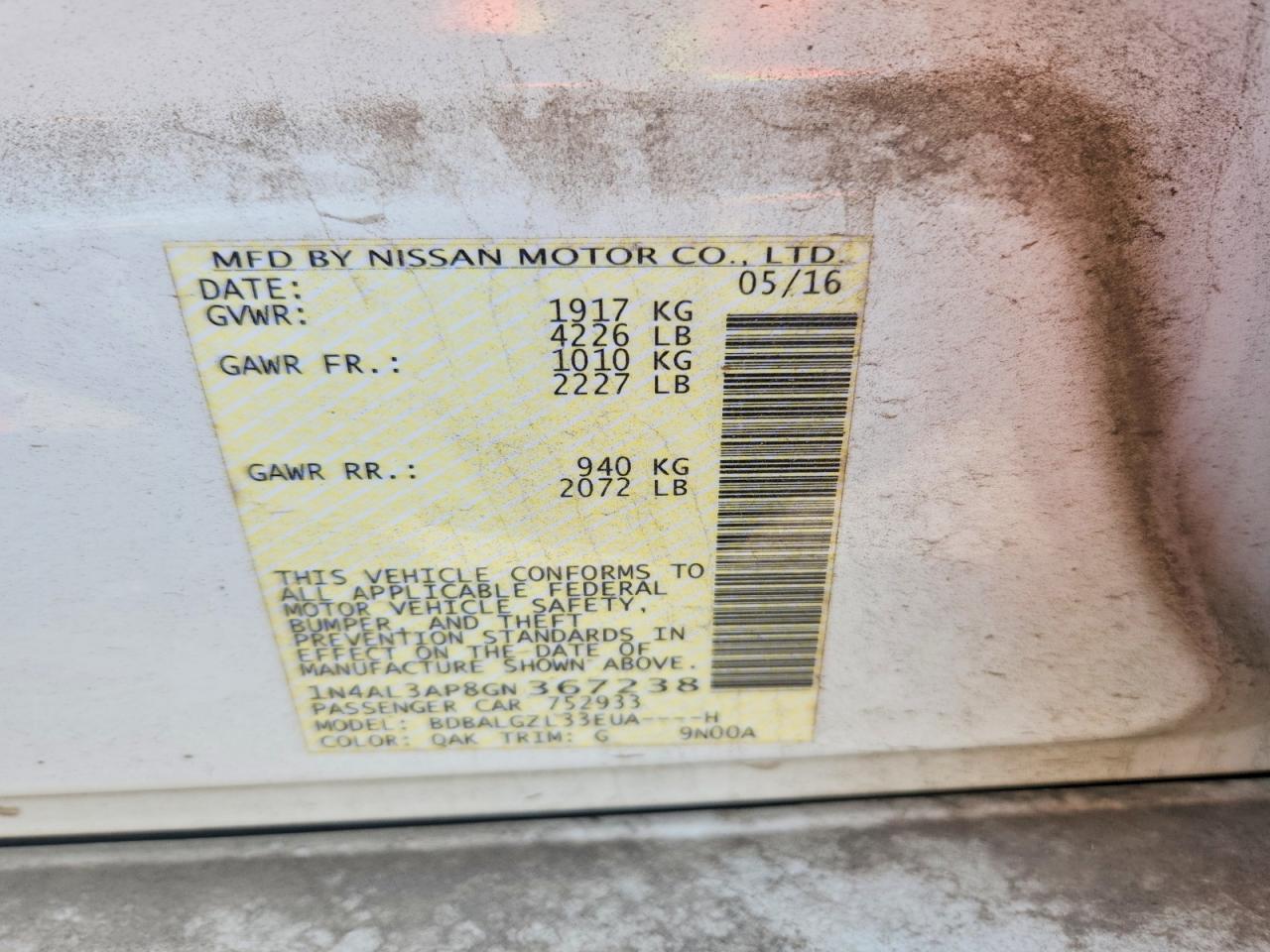 2016 Nissan Altima 2.5 - zdjęcie 12