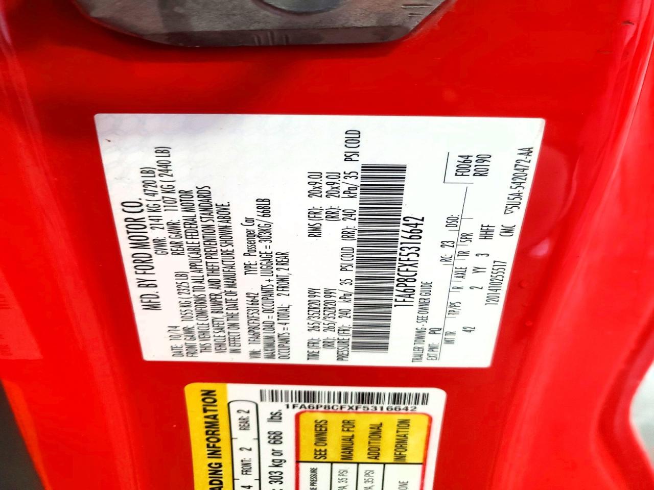 2015 Ford Mustang Gt - zdjęcie 12