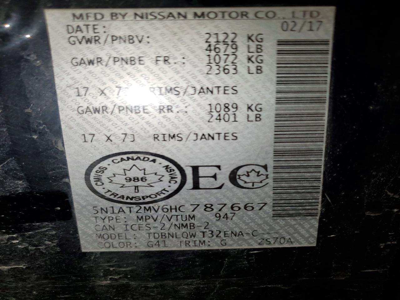 2017 Nissan Rogue Sv - zdjęcie 13