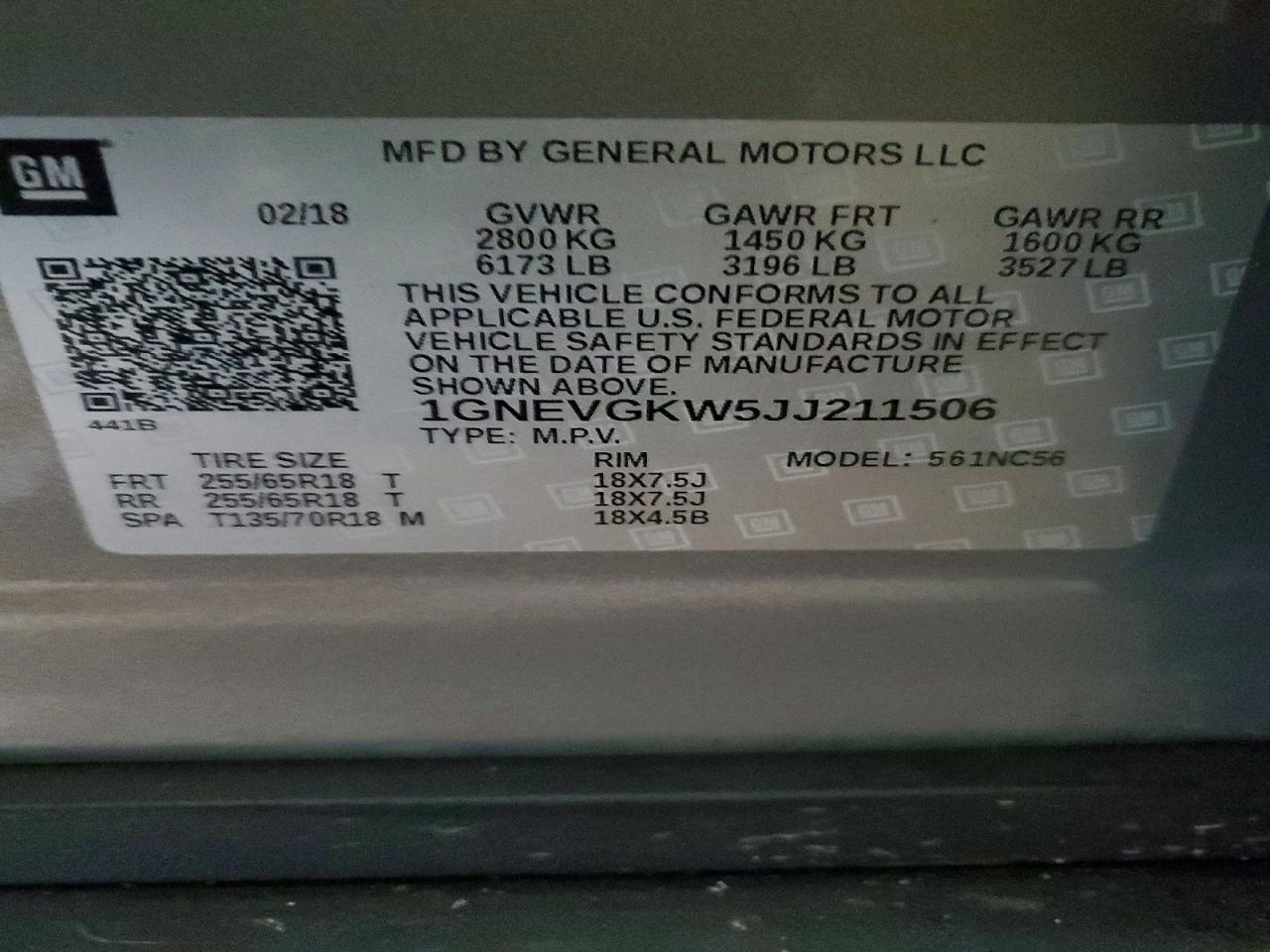 2018 Chevrolet Traverse Lt - zdjęcie 13