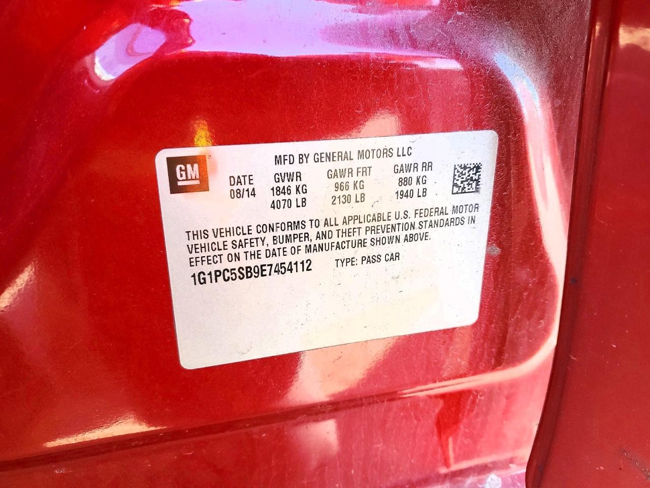 2014 Chevrolet Cruze Lt - zdjęcie 12