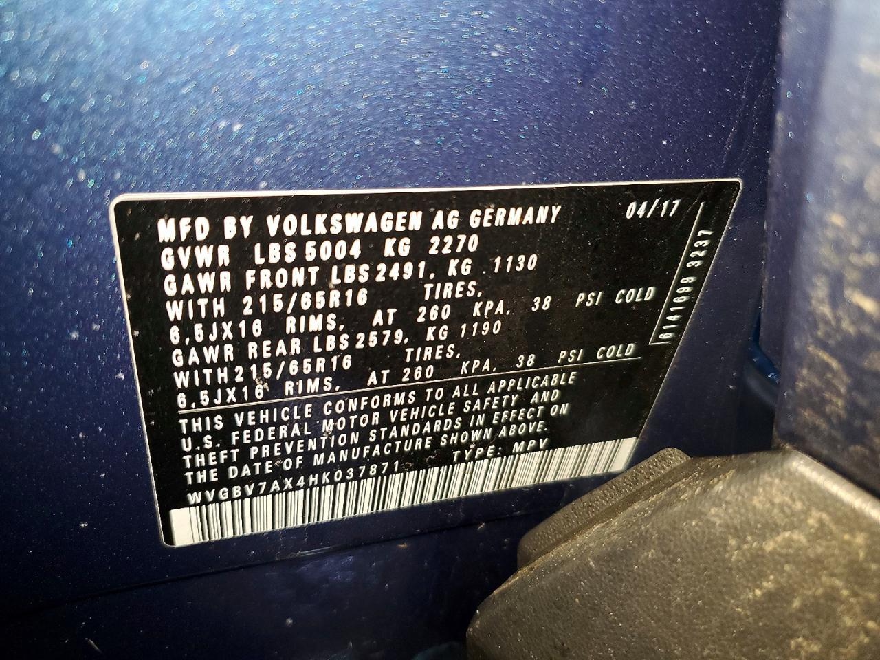 2017 Volkswagen Tiguan S - zdjęcie 13