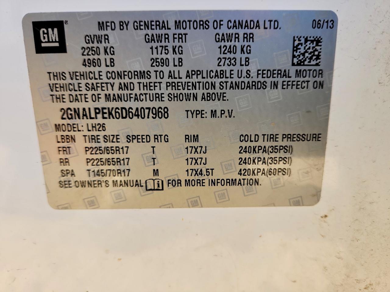 2013 Chevrolet Equinox Lt - zdjęcie 14