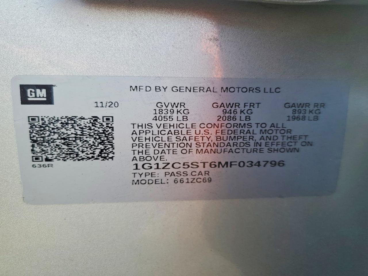 2021 Chevrolet Malibu Ls - zdjęcie 12