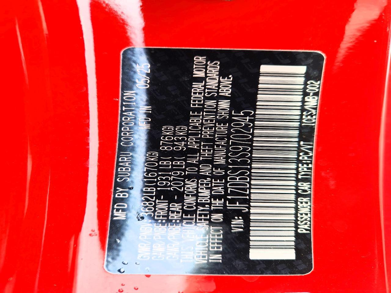 2025 Subaru Brz Ts - zdjęcie 13