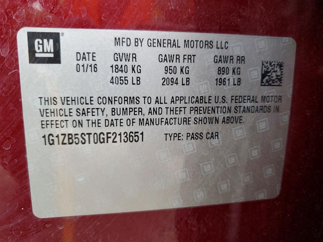 2016 Chevrolet Malibu Ls - zdjęcie 12