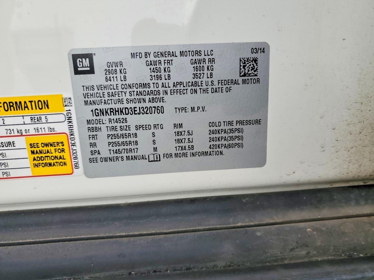 2014 Chevrolet Traverse Lt - zdjęcie 13