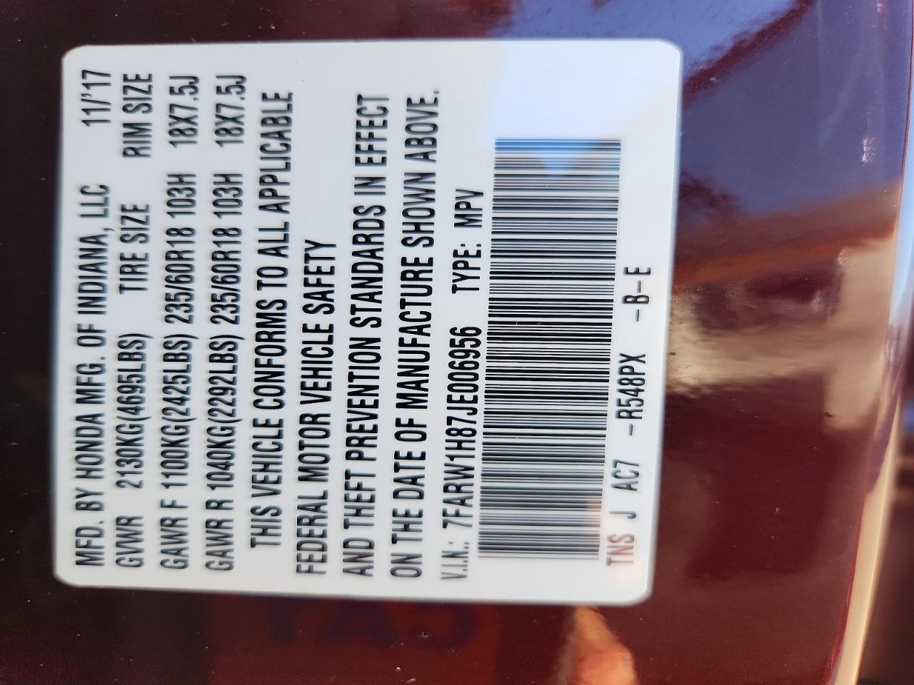 2018 Honda Cr-V Exl - zdjęcie 13