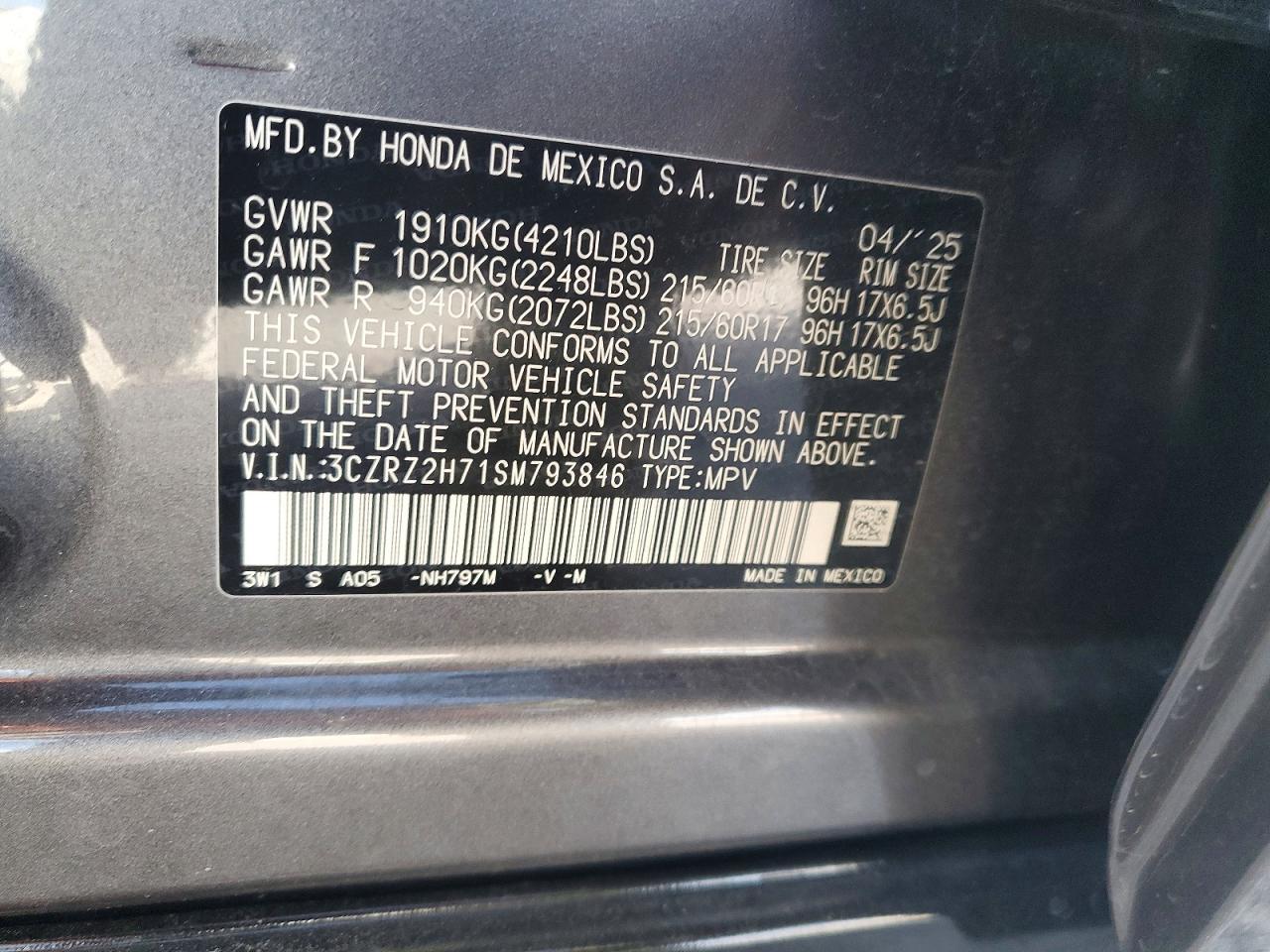 2025 Honda Hr-V Exl - zdjęcie 13