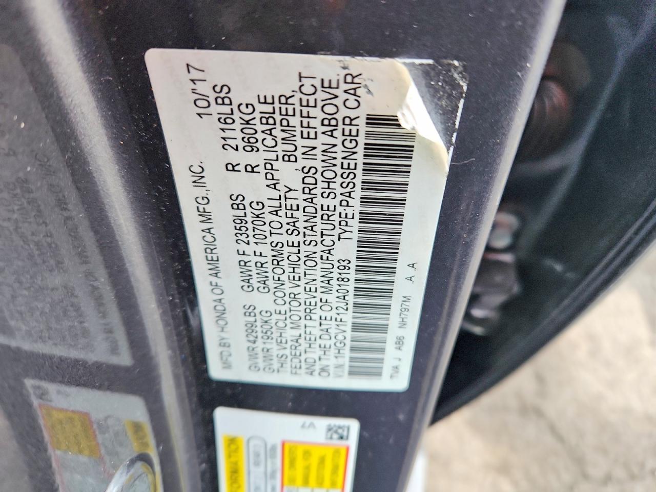 2018 Honda Accord Lx - zdjęcie 12