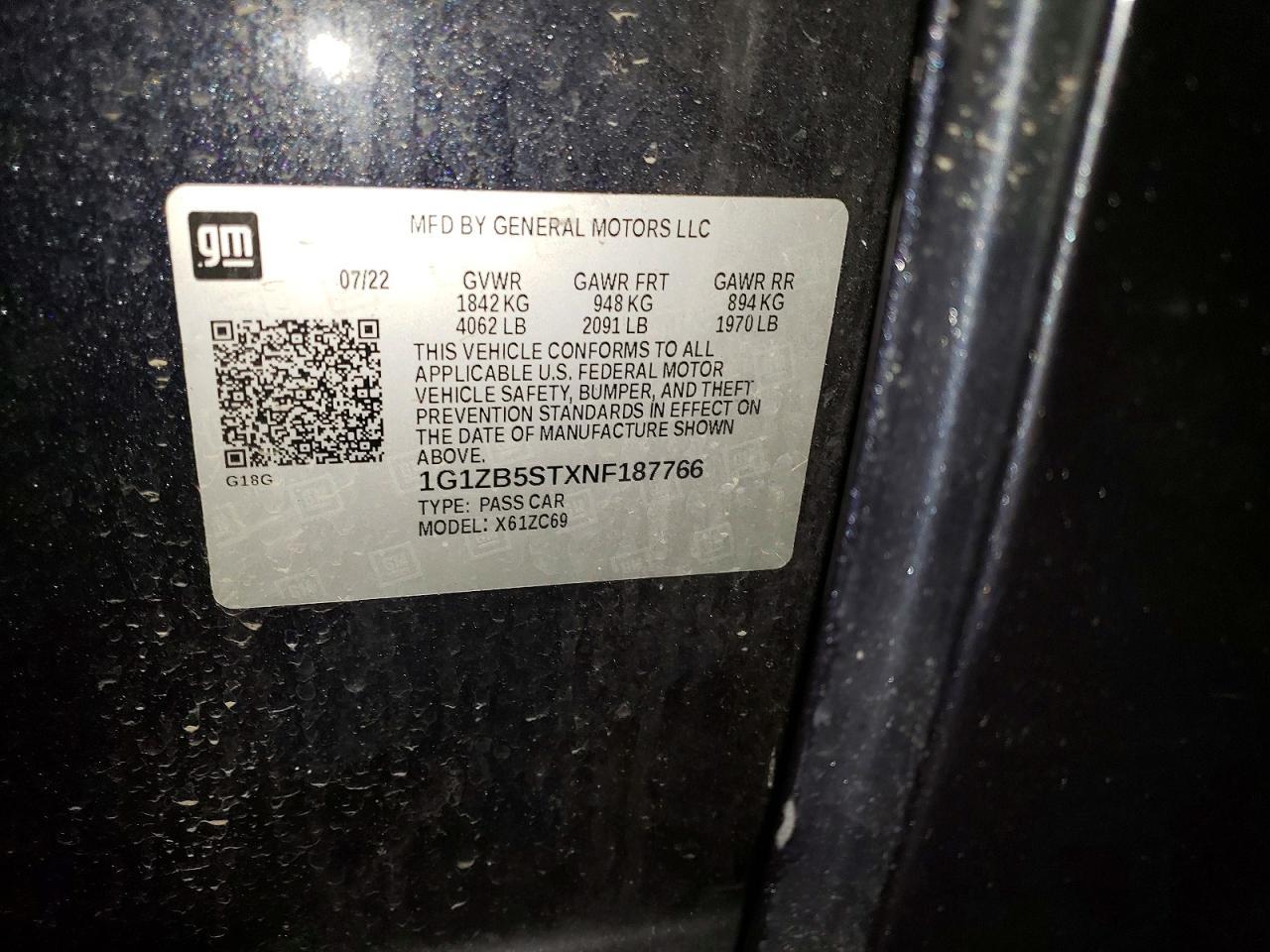 2022 Chevrolet Malibu Ls - zdjęcie 12