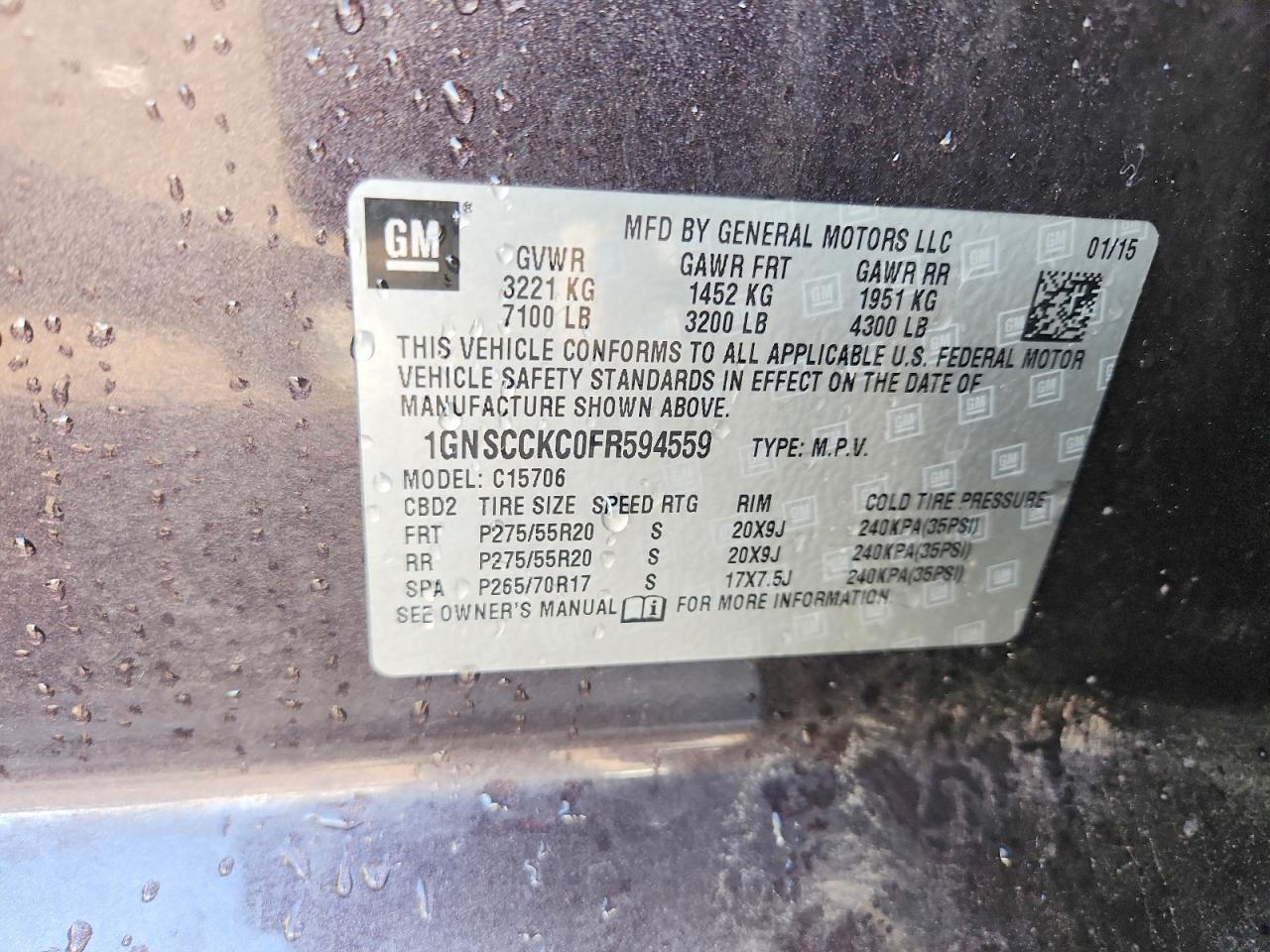 2015 Chevrolet Tahoe C1500 Ltz - zdjęcie 12