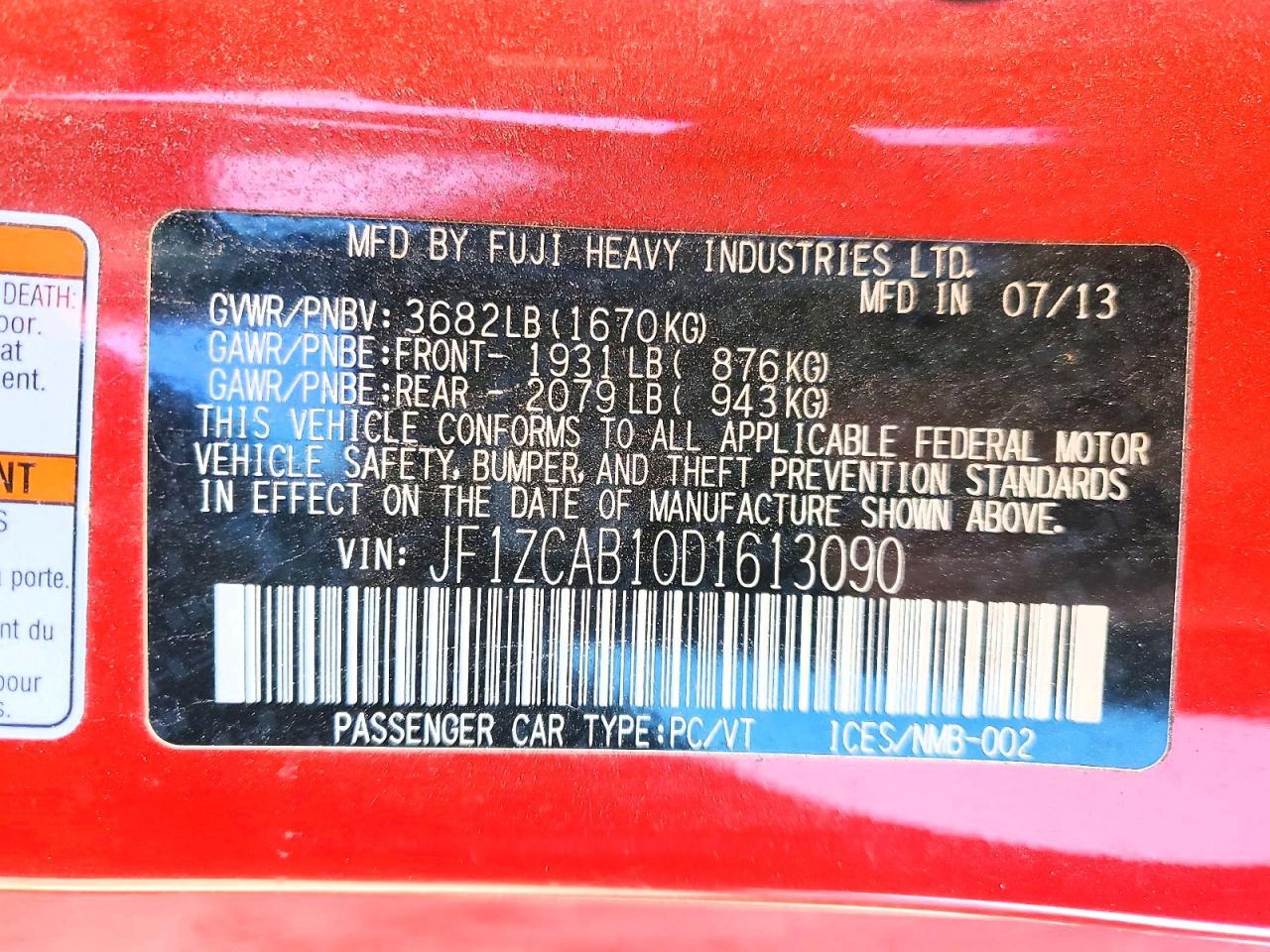 2013 Subaru Brz 2.0 Premium - zdjęcie 12