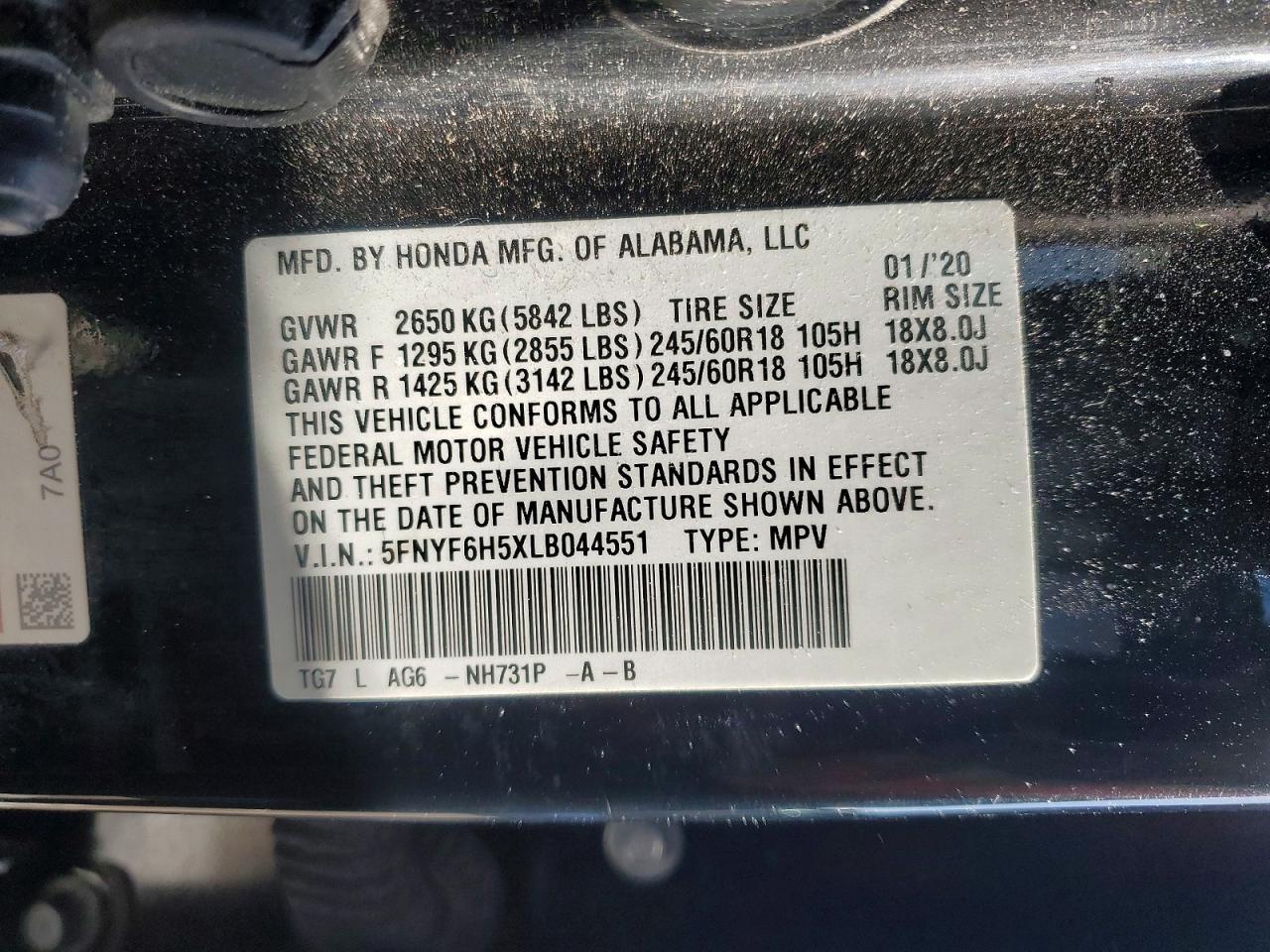 2020 Honda Pilot Exl - zdjęcie 13