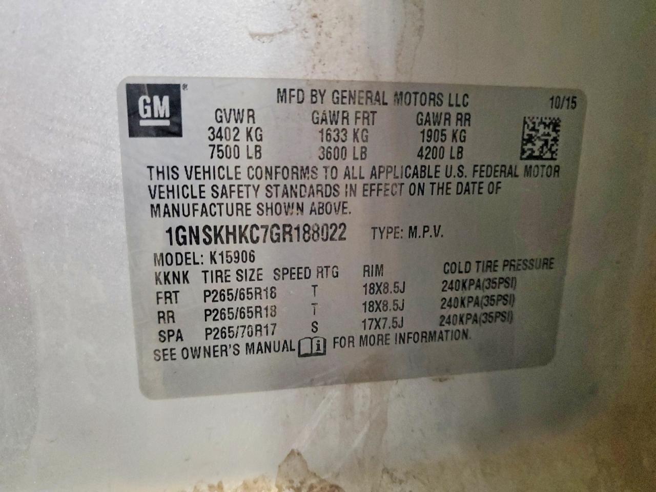 2016 Chevrolet Suburban K1500 Lt - zdjęcie 13