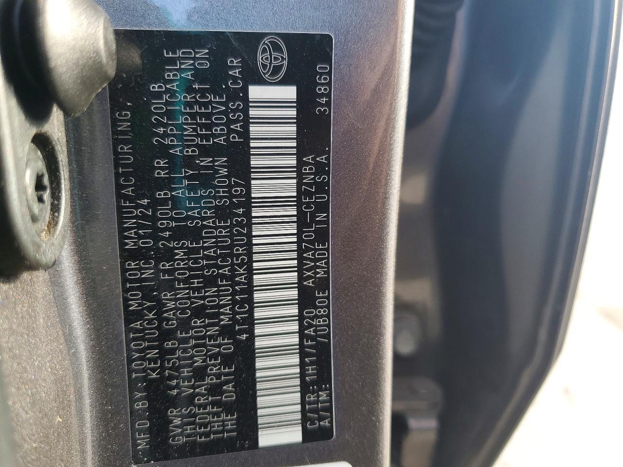 2024 Toyota Camry Le - zdjęcie 12