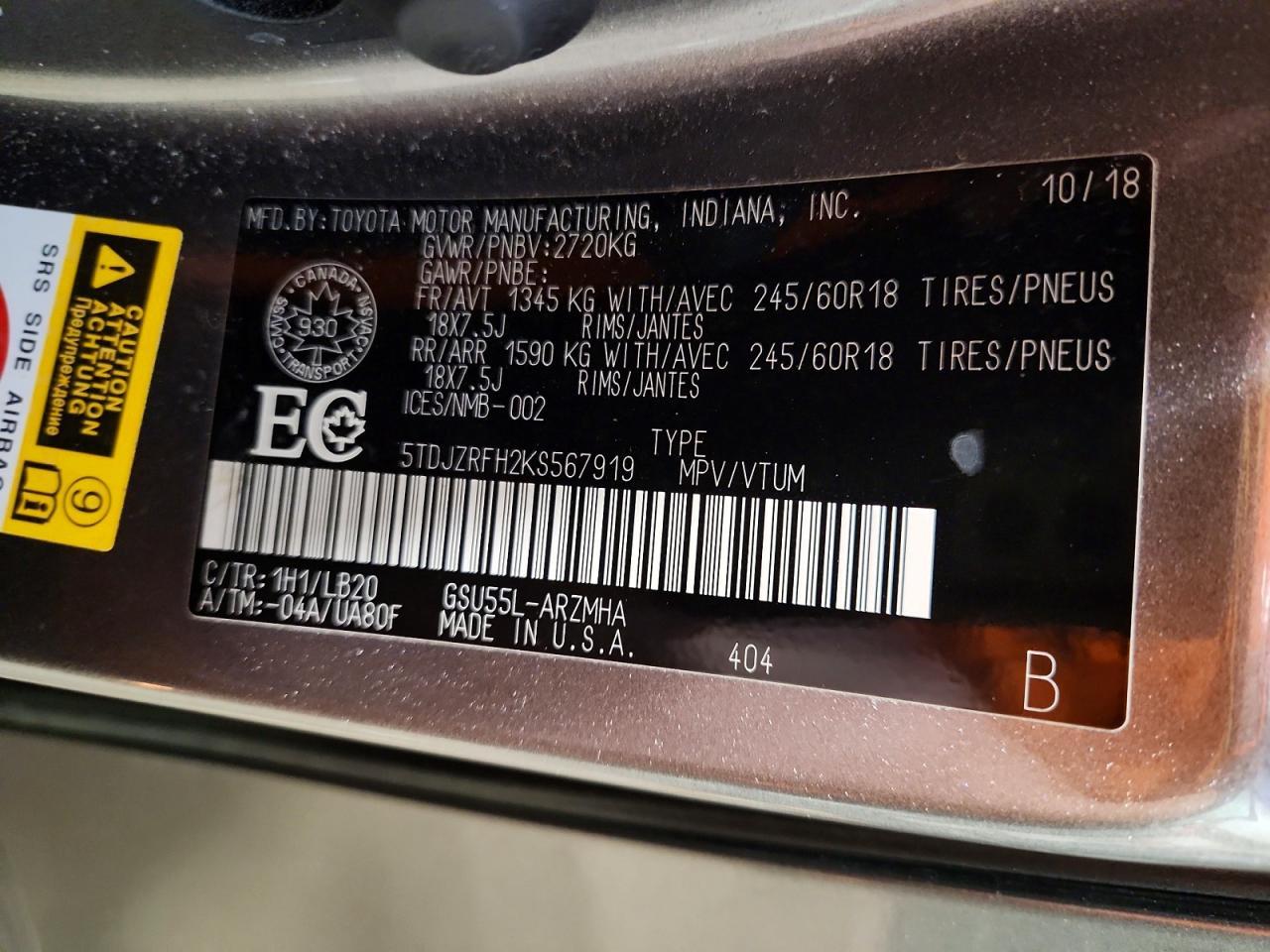2019 Toyota Highlander Se - zdjęcie 14