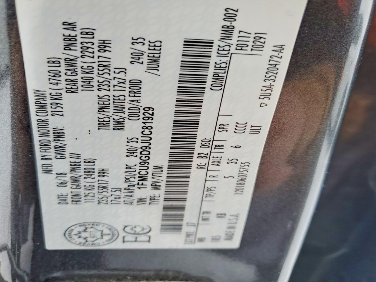 2018 Ford Escape Se - zdjęcie 14