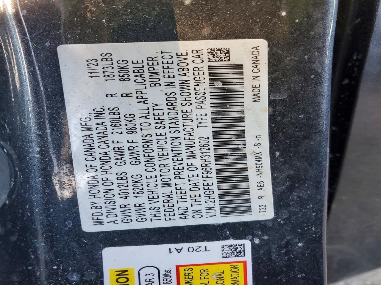 2024 Honda Civic Touring - zdjęcie 12