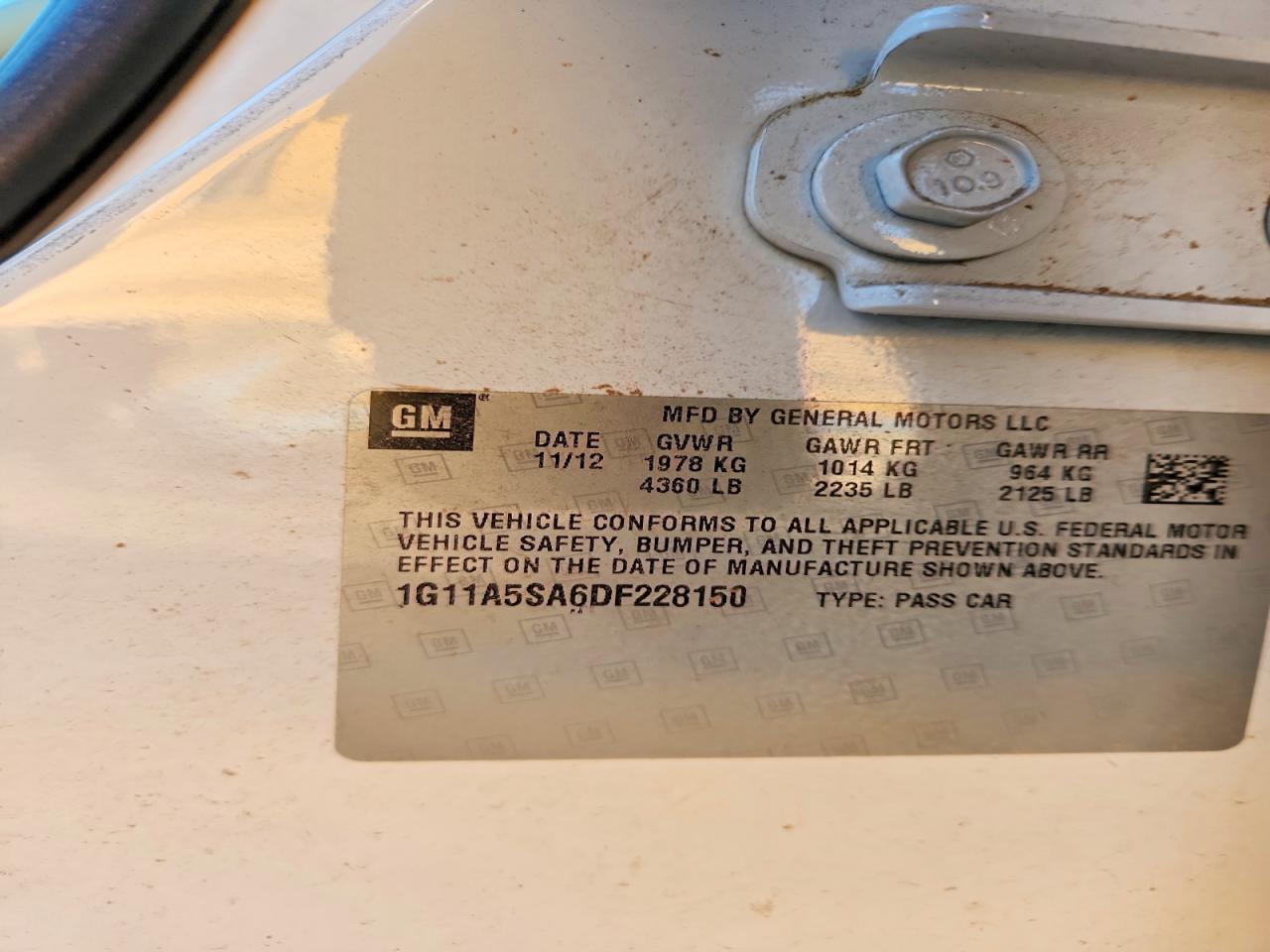 2013 Chevrolet Malibu Ls - zdjęcie 12