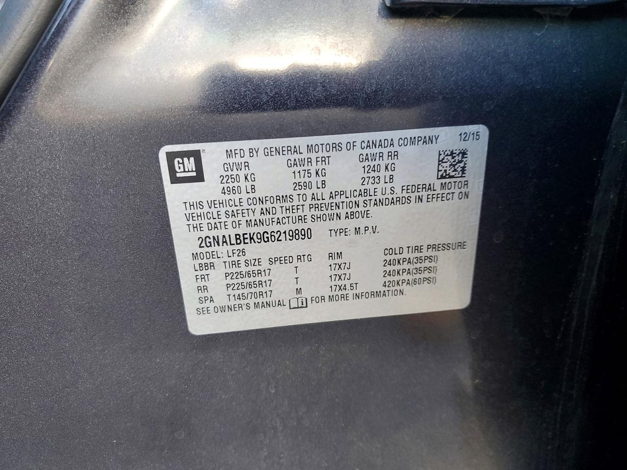 2016 Chevrolet Equinox Ls - zdjęcie 13