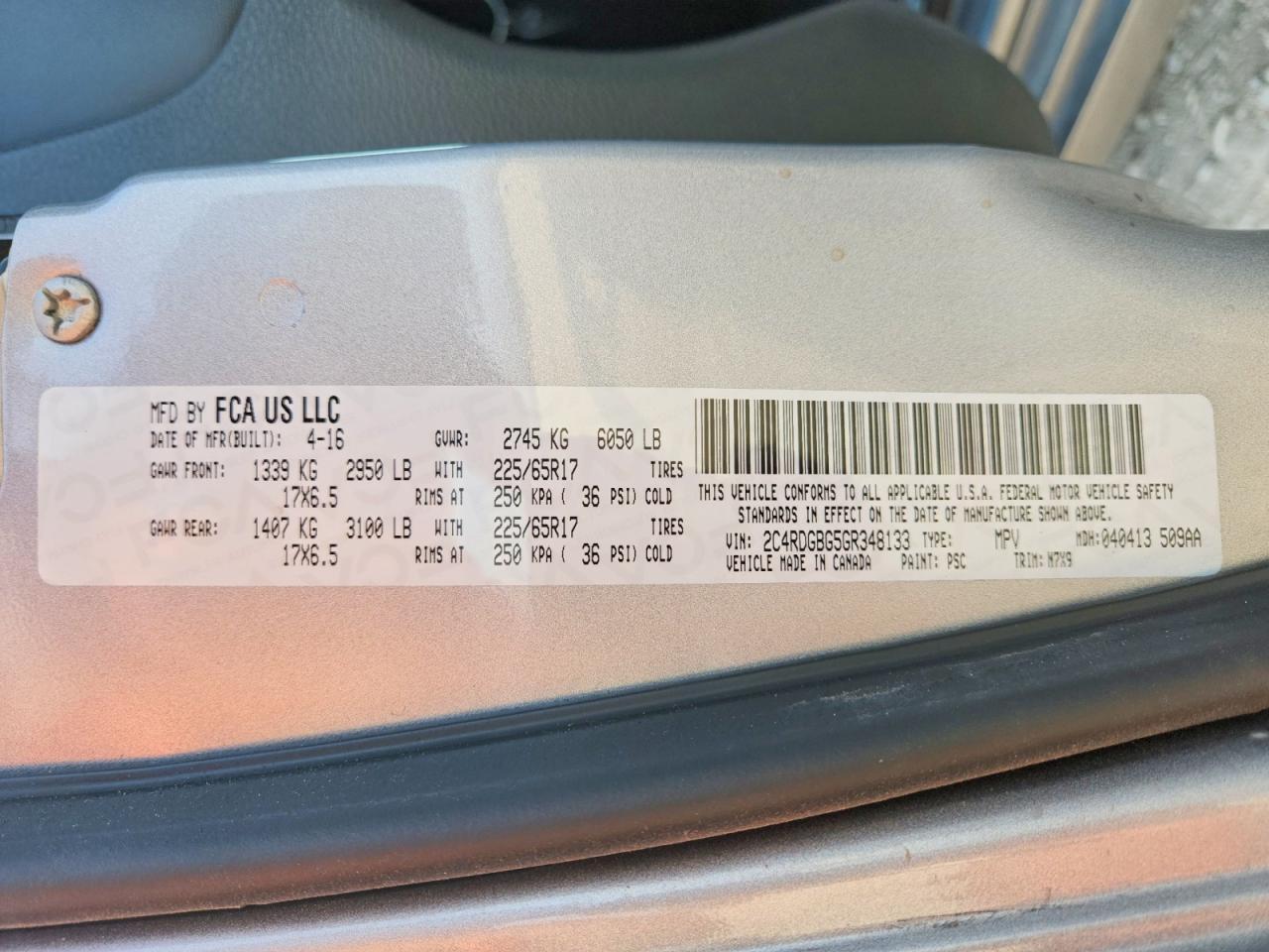 2016 Dodge Grand Caravan Se - zdjęcie 13