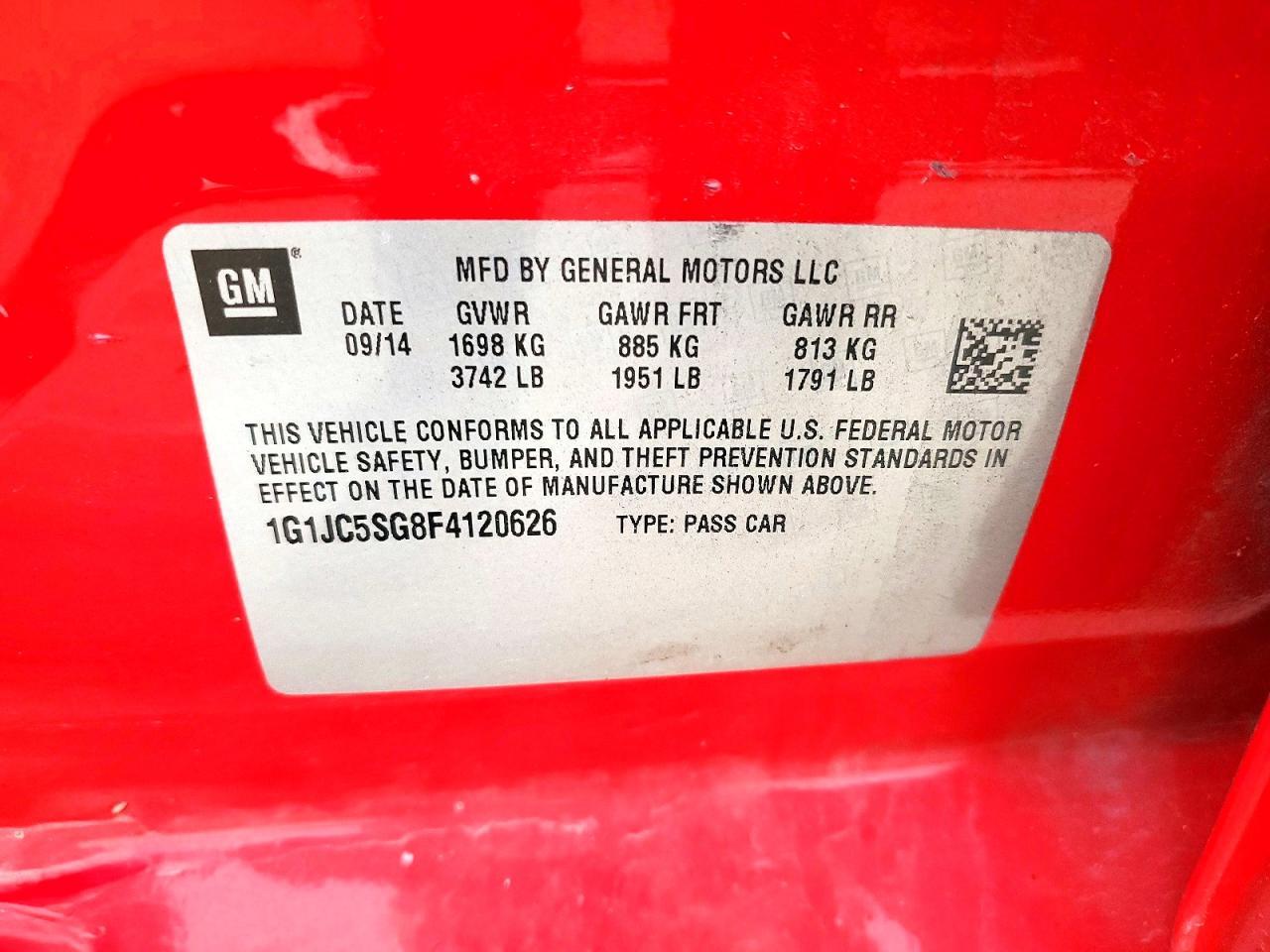 2015 Chevrolet Sonic Lt - zdjęcie 12