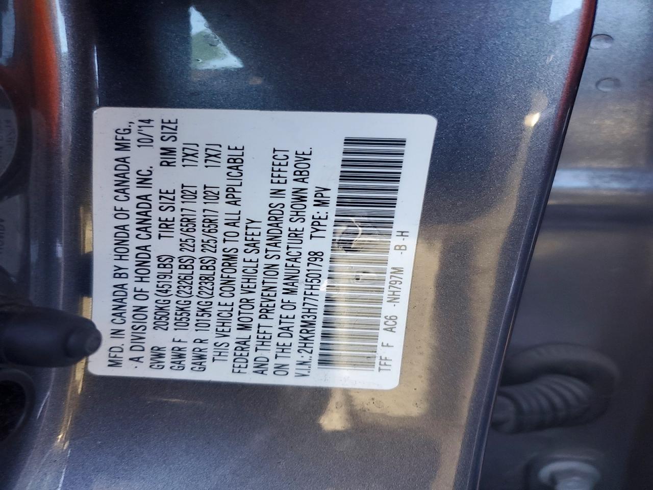 2015 Honda Cr-V Exl - zdjęcie 12