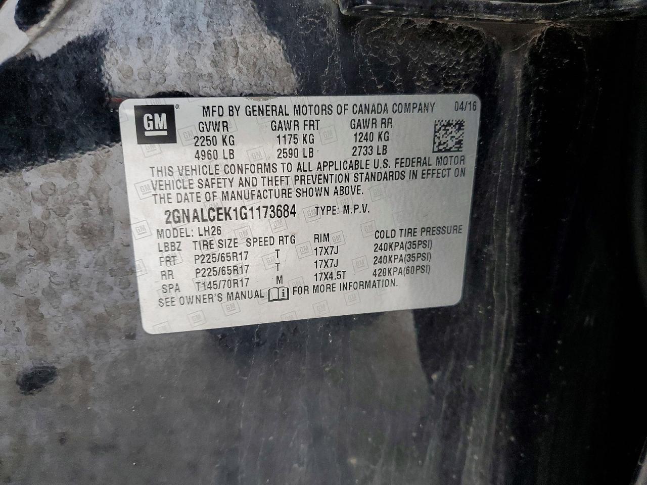 2016 Chevrolet Equinox Lt - zdjęcie 14