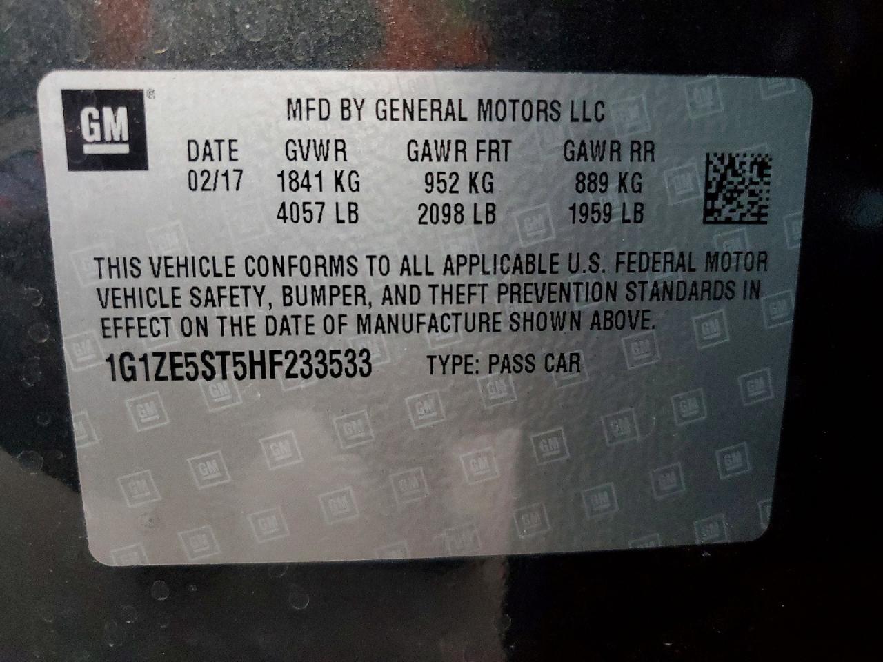 2017 Chevrolet Malibu Lt - zdjęcie 13