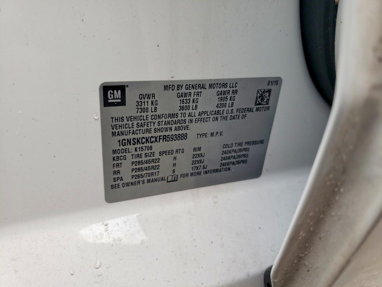 2015 Chevrolet Tahoe K1500 Ltz - zdjęcie 13