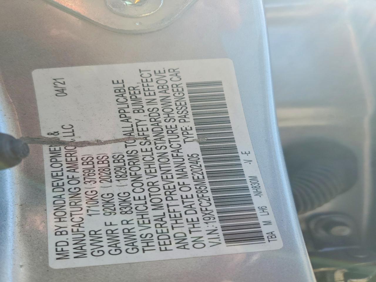 2021 Honda Civic Sport - zdjęcie 12