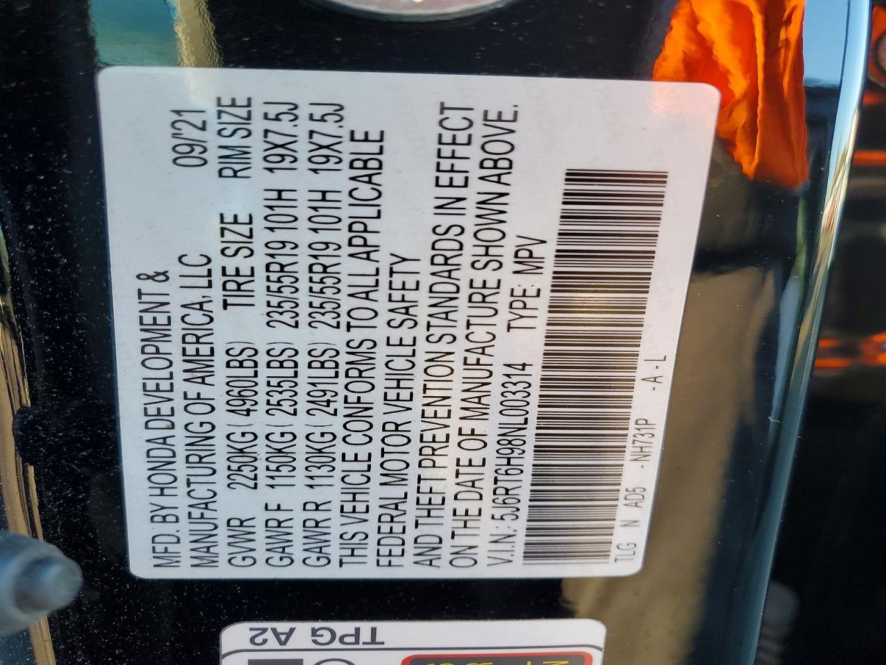 2022 Honda Cr-V Touri Touring - zdjęcie 13