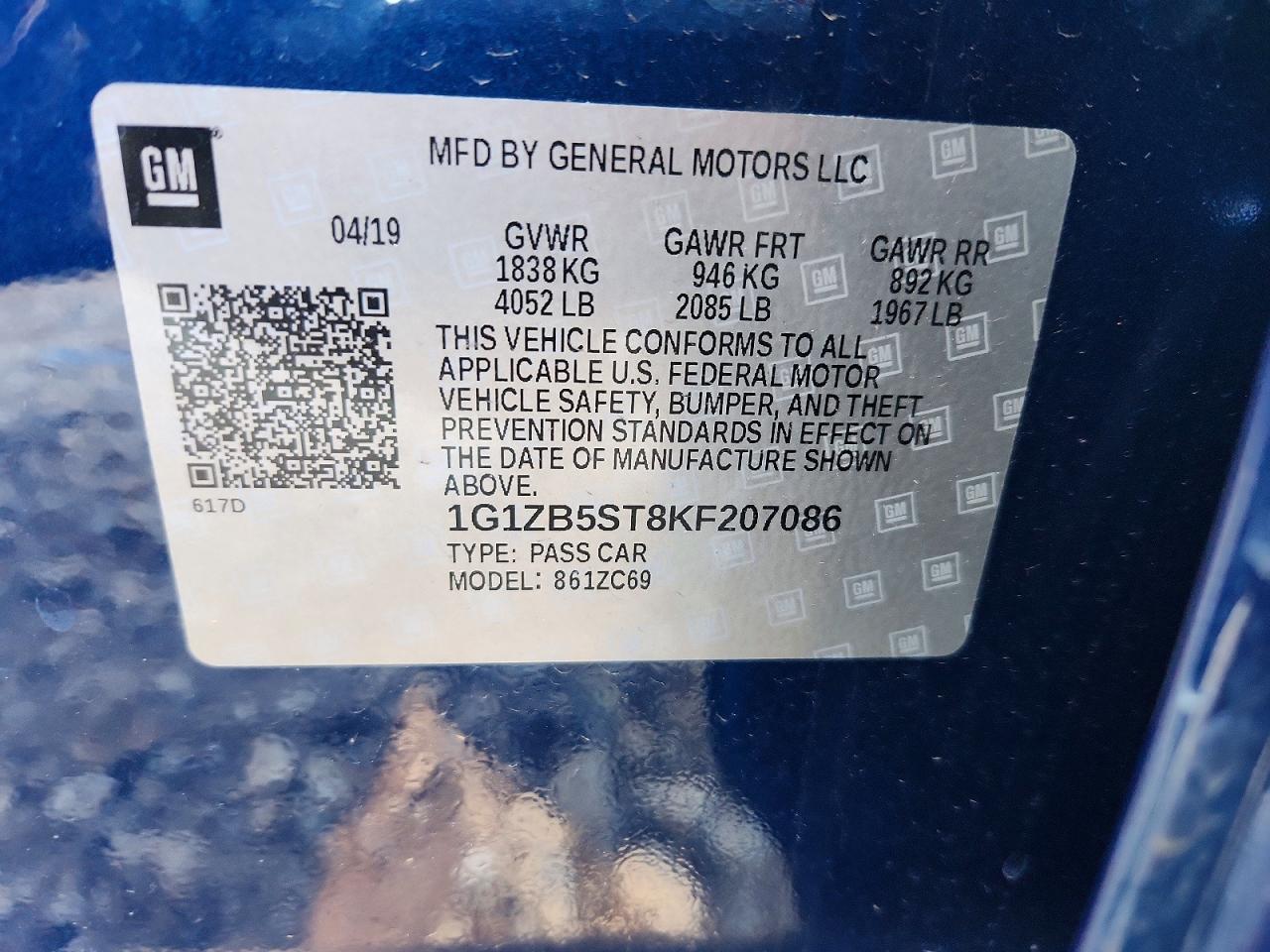 2019 Chevrolet Malibu Ls - zdjęcie 12