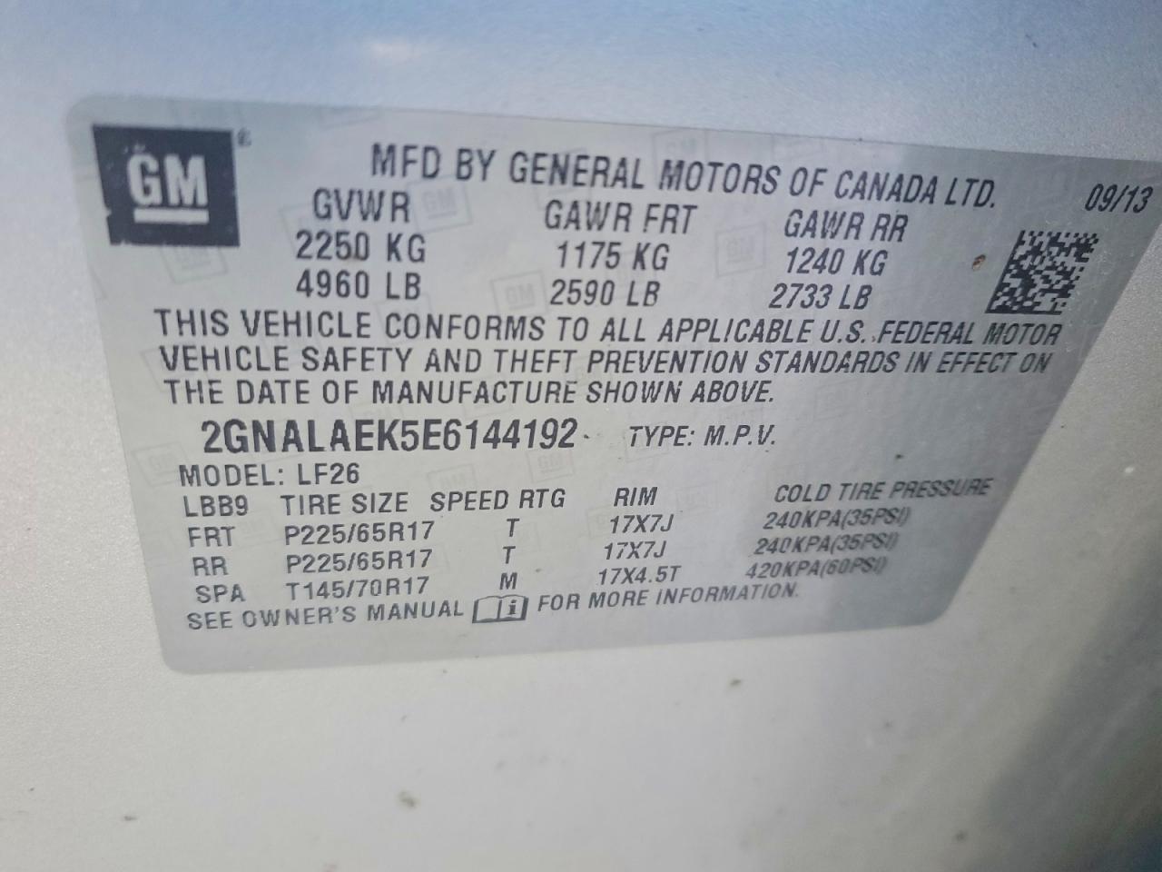 2014 Chevrolet Equinox Ls - zdjęcie 13