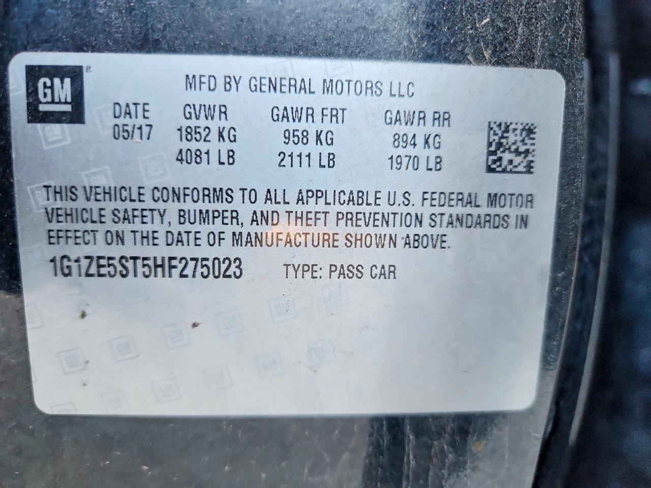 2017 Chevrolet Malibu Lt - zdjęcie 12