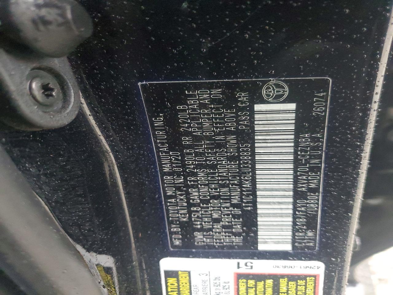 2020 Toyota Camry Le - zdjęcie 12