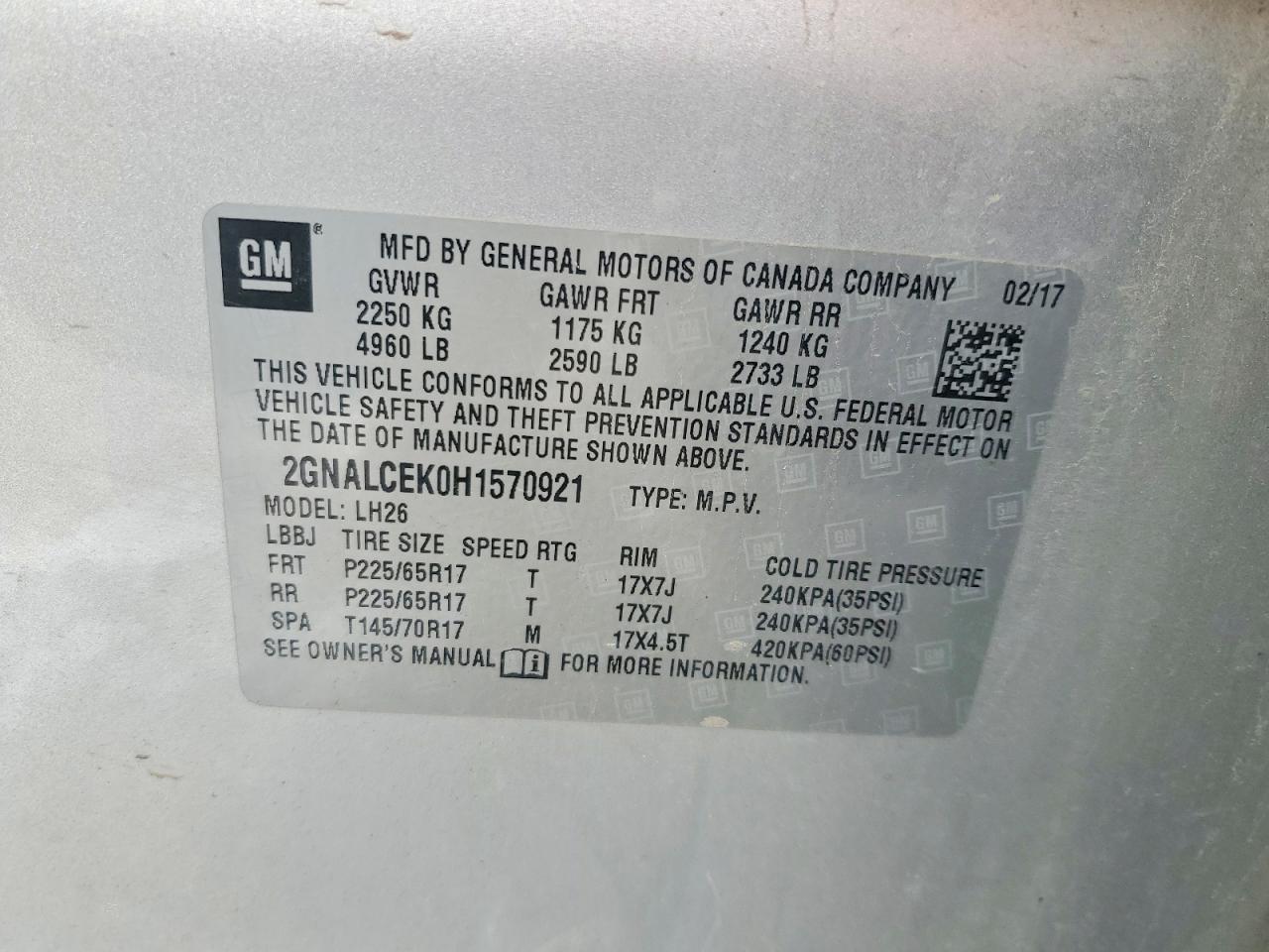 2017 Chevrolet Equinox Lt - zdjęcie 14