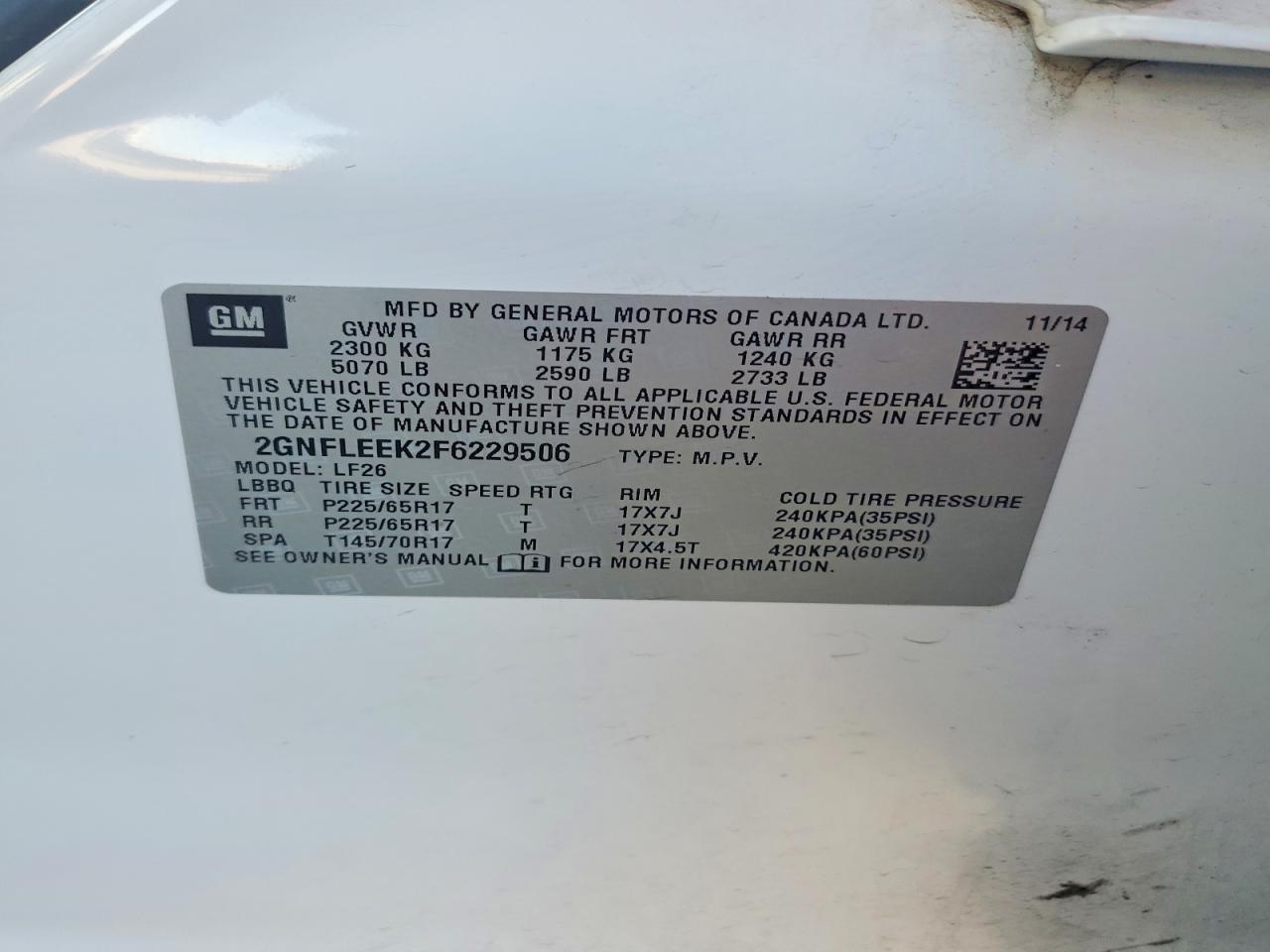 2015 Chevrolet Equinox Ls - zdjęcie 12