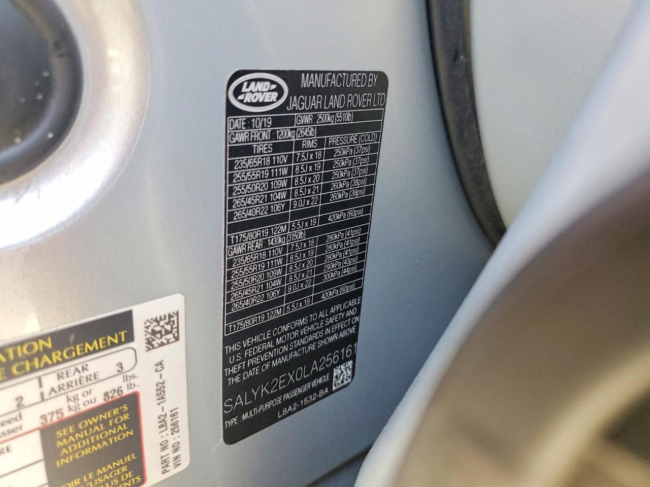 2020 Land Rover Range Rover Velar R-Dynamic S - zdjęcie 13