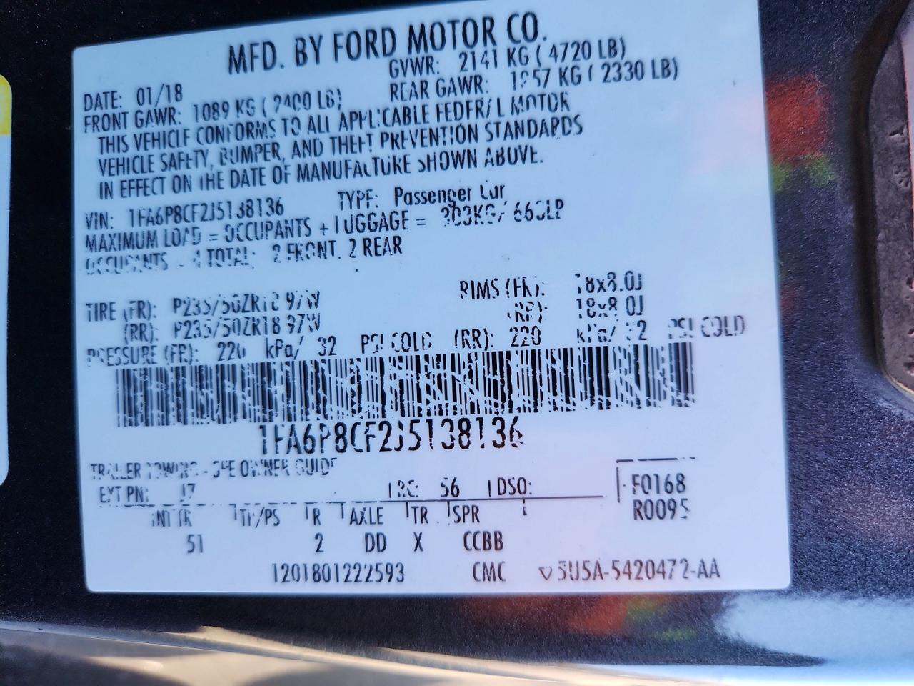 2018 Ford Mustang Gt - zdjęcie 12