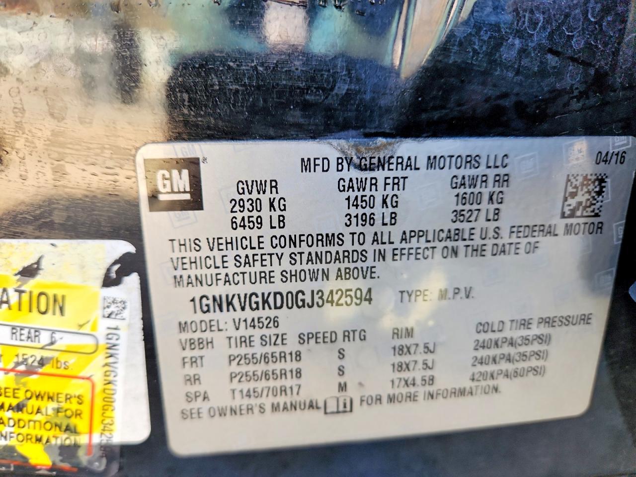 2016 Chevrolet Traverse Lt - zdjęcie 14