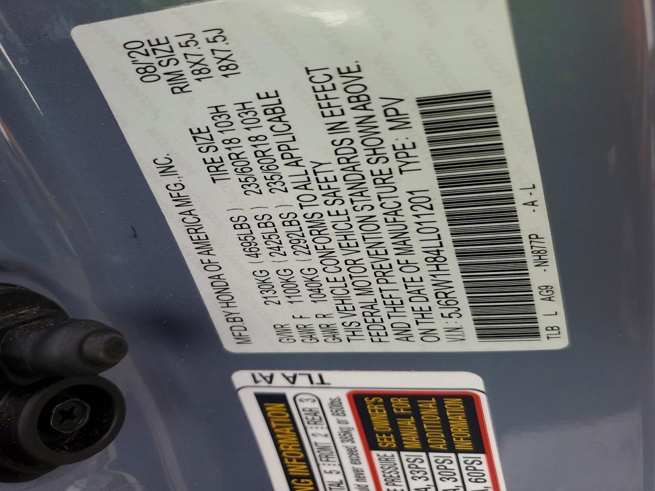 2020 Honda Cr-V Exl - zdjęcie 13