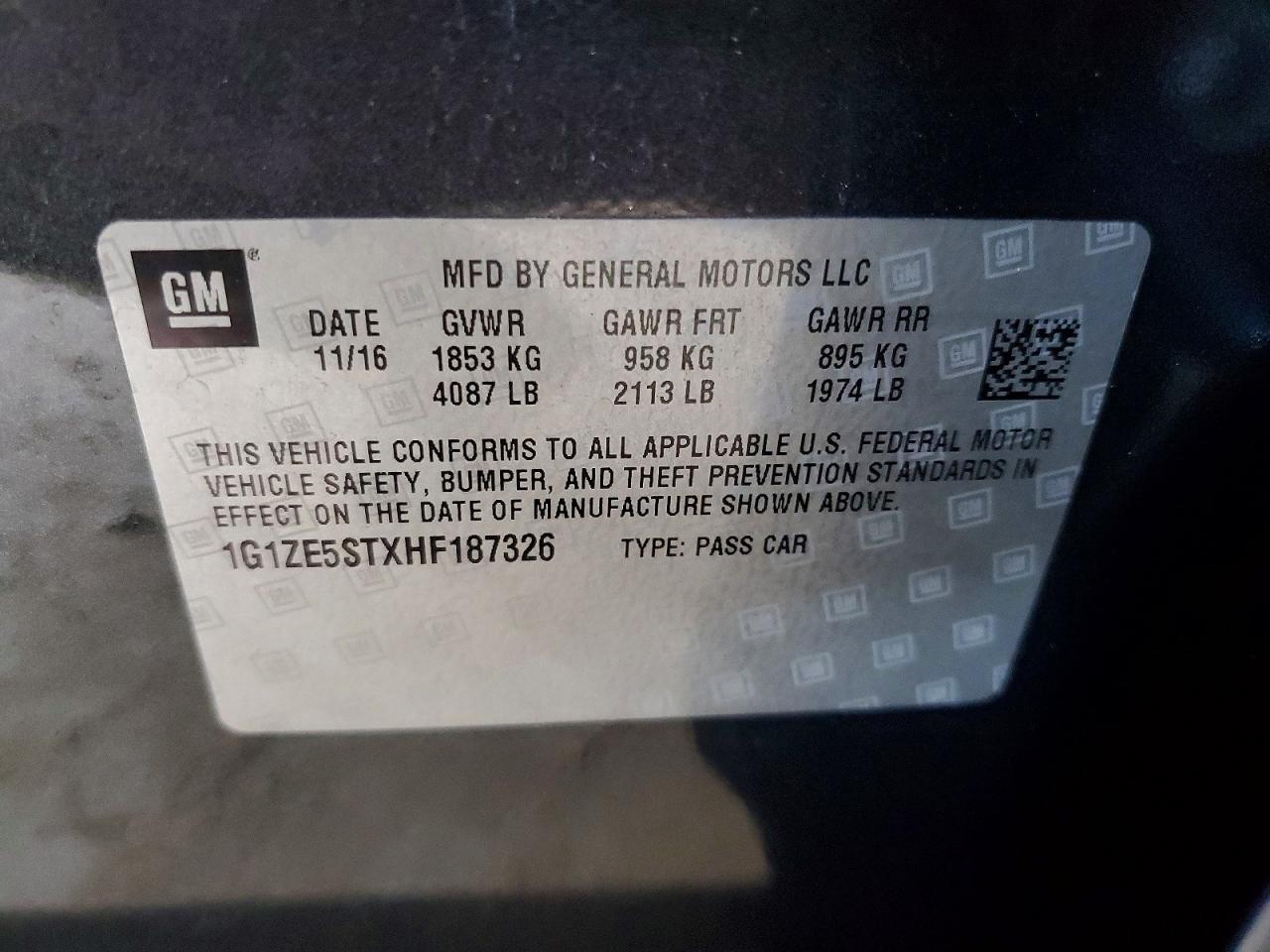 2017 Chevrolet Malibu Lt - zdjęcie 12