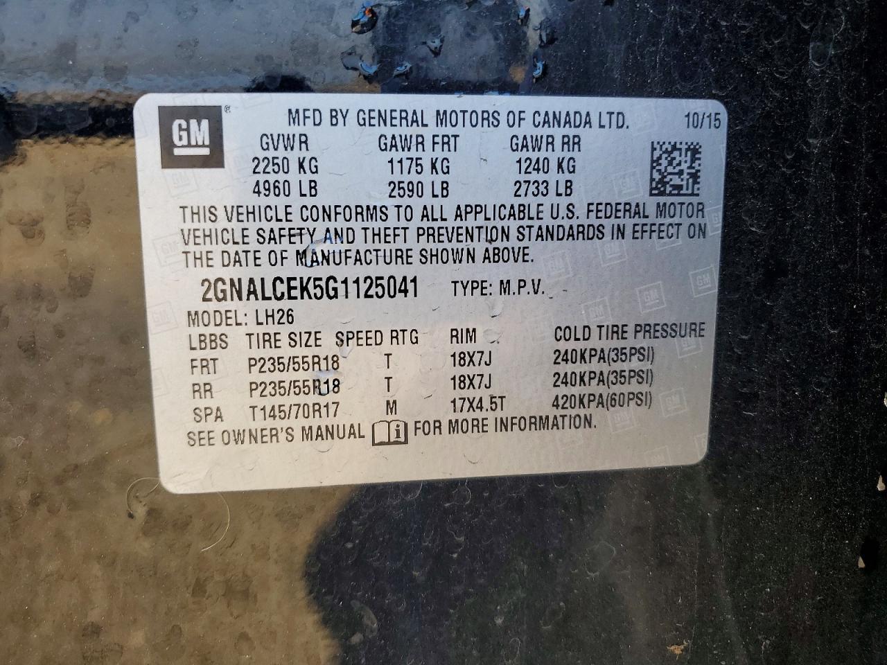 2016 Chevrolet Equinox Lt - zdjęcie 12