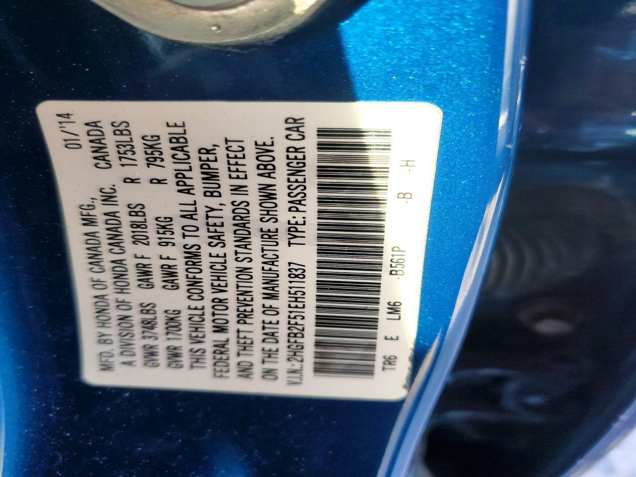 2014 Honda Civic Lx - zdjęcie 12